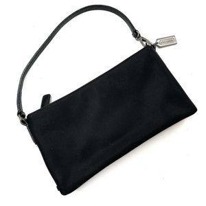 Vintage Coach | Genuine Leather & Canvas Y2K 2000s Mini Shoulder Bag Black